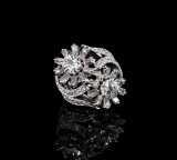 Antique Old Cut 3.20cttw Old Cut Diamond Set Platinum Ring Size L Val $15830