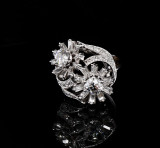 Antique Old Cut 3.20cttw Old Cut Diamond Set Platinum Ring Size L Val $15830