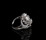 Antique Old Cut 3.20cttw Old Cut Diamond Set Platinum Ring Size L Val $15830