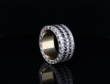 4.24cttw White & Black Diamond Set 18k Gold Ring Size Q1/2 11.99g Val $14900
