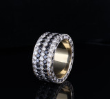 4.24cttw White & Black Diamond Set 18k Gold Ring Size Q1/2 11.99g Val $14900