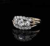 Vintage 18k Gold 1.03cttw Diamond Cluster Dress Ring Size T1/2 Val $5110