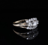 Vintage 18k Gold 1.03cttw Diamond Cluster Dress Ring Size T1/2 Val $5110