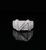 Vintage 14k White Gold 0.62ct Pave Set Diamond Ring Size P1/2 Val $2750