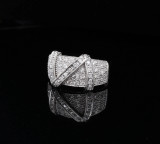 Vintage 14k White Gold 0.62ct Pave Set Diamond Ring Size P1/2 Val $2750