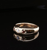 Antique Australian 18K Gold Gypsy Garnet & Old Cut Diamond Ring Sz R1/2 V. $5625