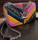 Auth. 2017 Louis Vuitton Multi Coloured Twist MM Cross Body Bag M54724