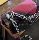 Auth. 2017 Louis Vuitton Multi Coloured Twist MM Cross Body Bag M54724