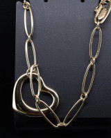 Auth. Tiffany & Co. 18k Yellow Gold Elsa Peretti Open Heart Bracelet 11.2g