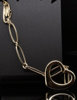 Auth. Tiffany & Co. 18k Yellow Gold Elsa Peretti Open Heart Bracelet 11.2g