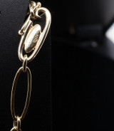 Auth. Tiffany & Co. 18k Yellow Gold Elsa Peretti Open Heart Bracelet 11.2g