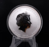 Auth. 2011 Silver Gilded Edition .999 1 Oz Lunar Rabbit Coin & Case