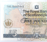 2002 Royal Bank Scotland, £5 / 5 Pounds UNC Note. QEII Golden Jubilee