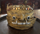 Antique 19th C Burmese Gilt Papier-Mâché Puppet Mask / Khon Mask