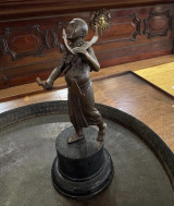 Old Burmese Bronze Monk Early 1900s On Wooden Base