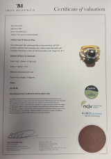 Vintage 14k Gold Tahitian Pearl & I Si Diamond Dress Ring Size M1/2 Val $5270