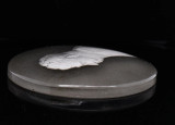Antique 19th C Sulphide Cameo Glass Paperweight Military Portrait Bust Napoleon