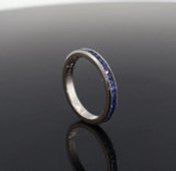 Vintage 18k White Gold Sapphires All The way Around Ring Size M Val $3750 #2
