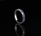 Vintage 18k White Gold Sapphires All The way Around Ring Size M Val $3750 #2