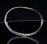 3.82ct Baguette & Brilliant Cut Diamond hinged 14k White Gold Bangle Val $15645