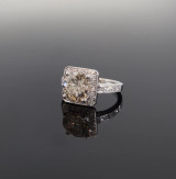 Vintage 14K White Gold 3.06cttw Diamond Halo Dress Ring J Val $24295