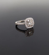 Vintage 14K White Gold 2.10cttw Diamond Halo Dress Ring I Val $14380