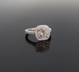 Vintage 14K White Gold 2.10cttw Diamond Halo Dress Ring I Val $14380