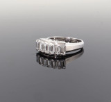 Vintage 1.38ct G Vs Set Emerald Cut Diamond Platinum Ring Size K1/2 Val $7890