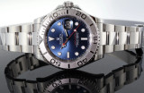 Auth 2013 Rolex Yachtmaster 40mm Oyster Steel Platinum Watch 116622 +Box & Docs