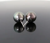 Vintage 14mm - 14.5mm Tahitian Cultured Pearl 14k Gold Earrings Val $3240