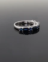 Vintage 9k White Gold Australian Sapphire Dress Ring Size N Val $5220