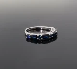 Vintage 9k White Gold Australian Sapphire Dress Ring Size N Val $5220