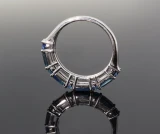 Vintage 9k White Gold Australian Sapphire Dress Ring Size N Val $5220