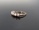 Antique Handmade 9ct Yellow Gold Ladies 4.5 to 5.0mm Pearl Ring Size Q Val $3525