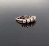 Antique Handmade 9ct Yellow Gold Ladies 4.5 to 5.0mm Pearl Ring Size Q Val $3525