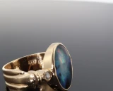 Vintage Handmade Monster Image in Opal 22k Gold Dress Ring Size S Val $8900
