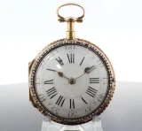 C.1770s 20k Gold À Toc et À Tact Quarter Repeating Verge Pocket Watch By Dufalga
