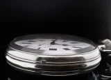 Antique Monumental 1900s Longines Steel Mens 79mm Stem Wind Goliath Pocket Watch