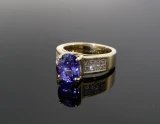 Vintage 3.33ct Tanzanite & G Vs Diamond Set 18k Gold Ring Size N Val $12640