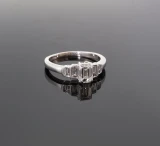 Vintage 0.90ct G Vs Set Emerald Cut Diamond 18k Gold Ring Size I1/2 Val $6770