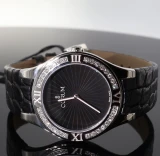Auth. Corum Romvlvs 31mm Steel Diamond Set Quartz Watch Ref. 02.0027 N.O.S