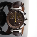 Auth. Louis Vuitton Chronograph Tambour 100m 34mm Automatic Watch Q1322