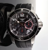 Auth. Longines Hydro Conquest Auto Chronograph 300m Steel Wrist Watch L3.696.4