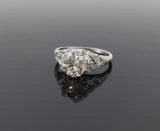 Antique Edwardian Platinum 2.12ct Old Cut Diamond Ring Valuation $12,130