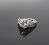 Antique Edwardian Platinum 2.12ct Old Cut Diamond Ring Valuation $12,130