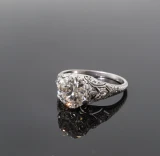 Antique Edwardian Platinum 2.12ct Old Cut Diamond Ring Valuation $12,130