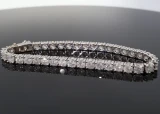 13.69ct Diamond Set 14k White Gold Tennis Bracelet 18cm Long Val $19540