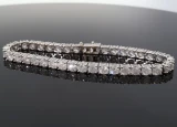 13.69ct Diamond Set 14k White Gold Tennis Bracelet 18cm Long Val $19540