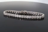 13.69ct Diamond Set 14k White Gold Tennis Bracelet 18cm Long Val $19540
