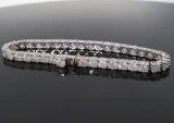 13.69ct Diamond Set 14k White Gold Tennis Bracelet 18cm Long Val $19540